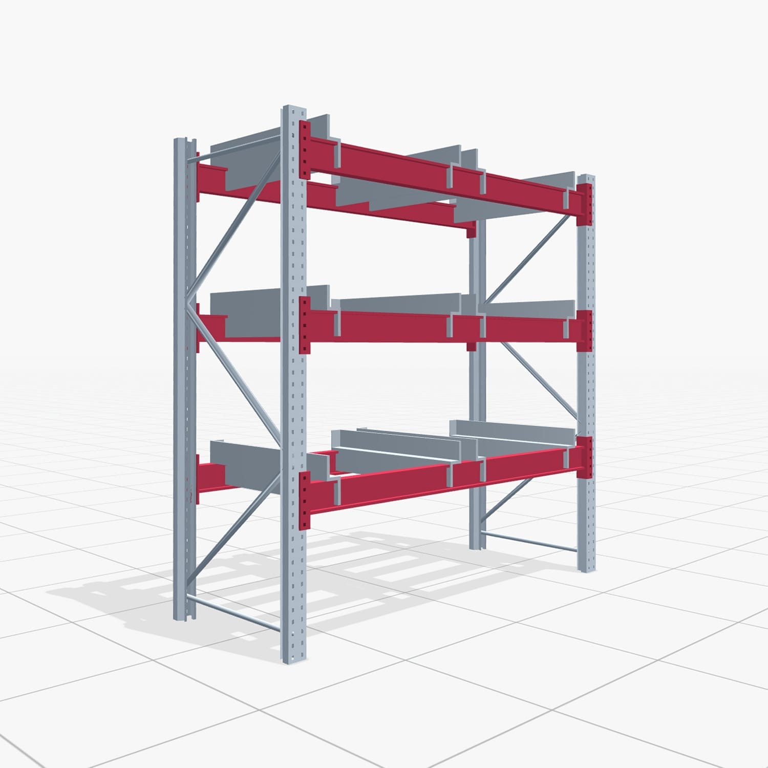 Palettenregale PRX 1000, Gitterbox, H: 2.100 mm, B: 2.000 mm, Palettengewicht: 500 kg, Palettenplätze: 8