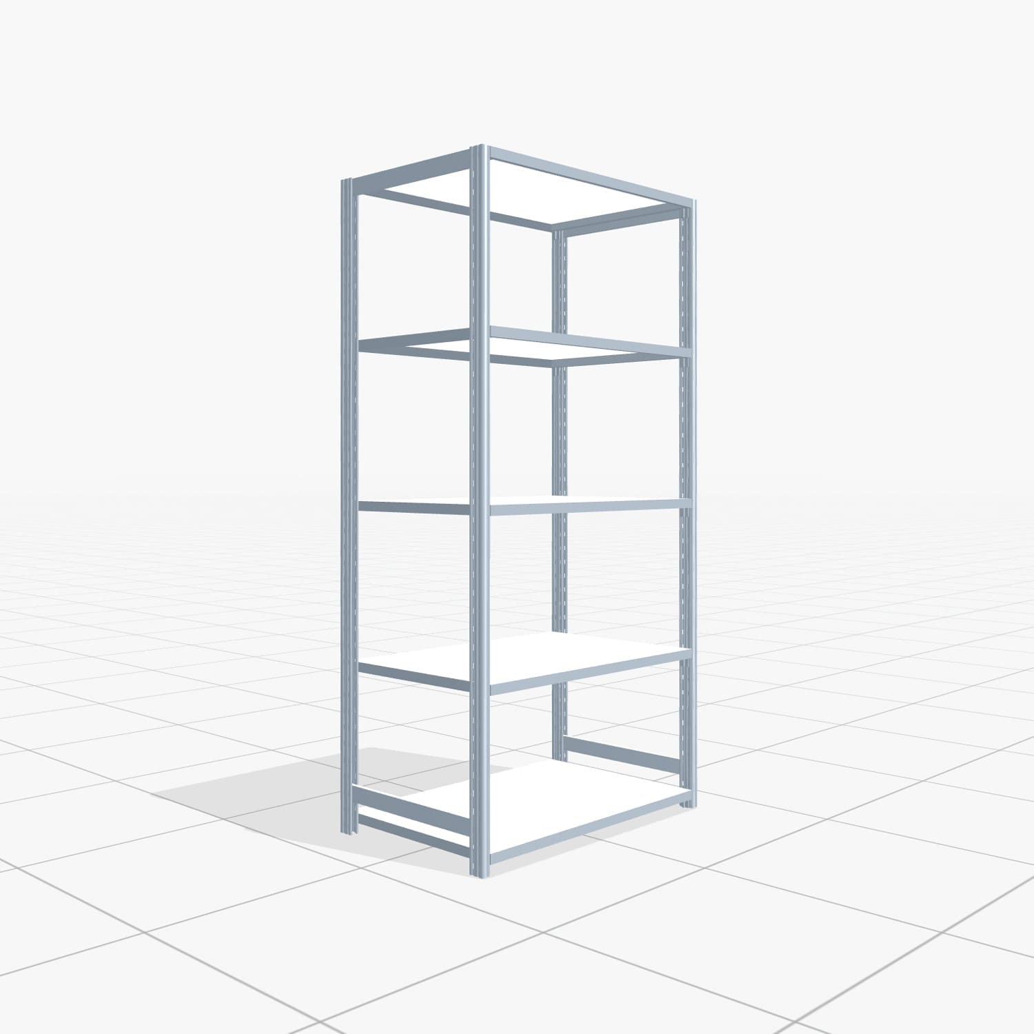 Fachbodenregal FBX 4000, H: 2.000 mm, B: 1.029 mm mm, T: 600 mm, Ebenen: 5