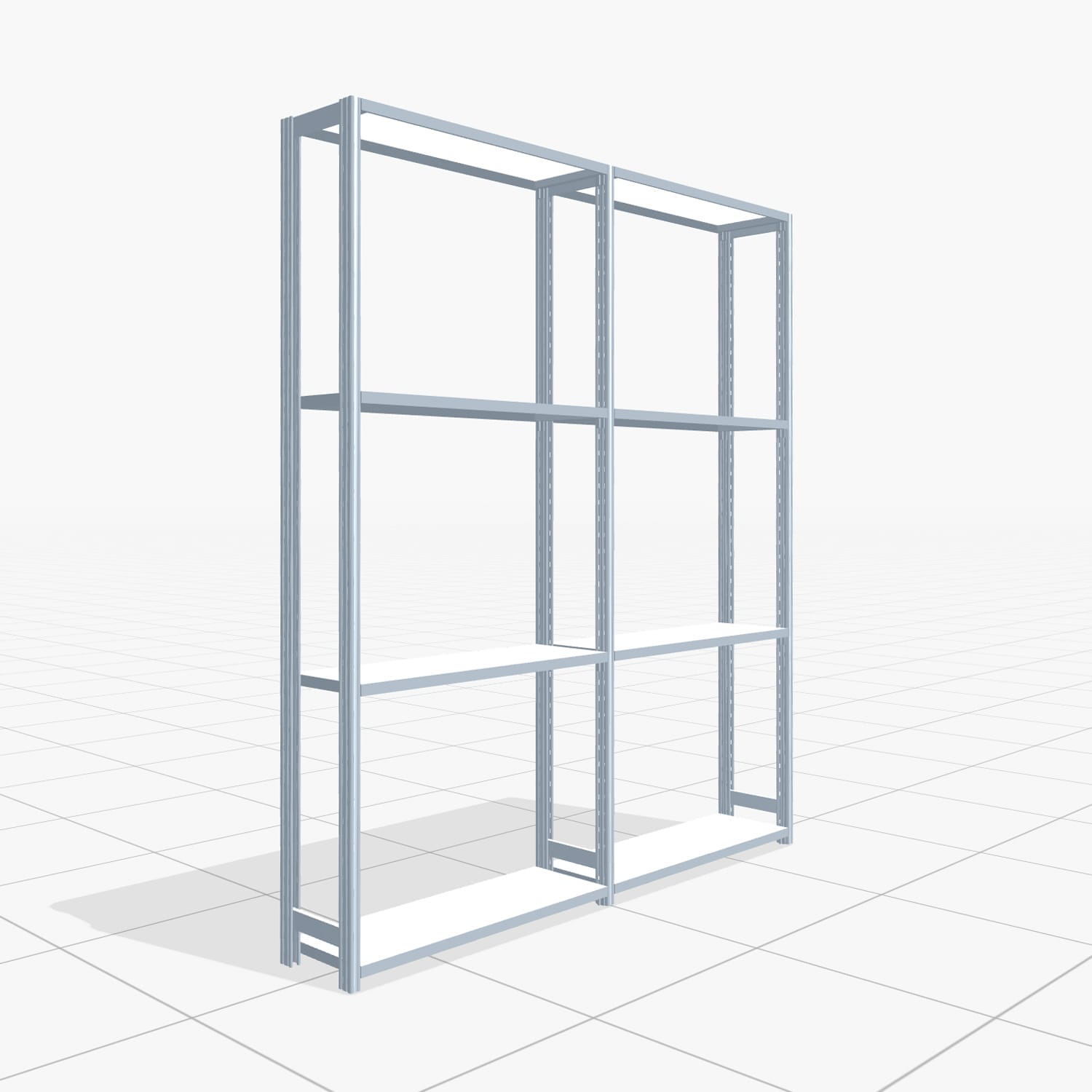 Fachbodenregal FBX 4000, H: 2.250 mm, B: 2.026 mm mm, T: 300 mm, Ebenen: 4