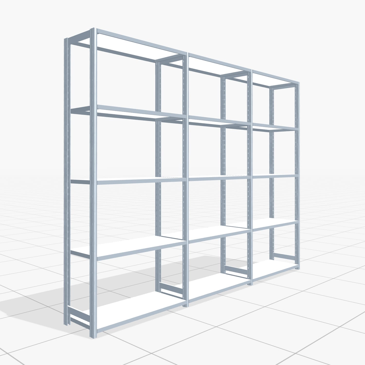 Fachbodenregal FBX 4000, H: 2.250 mm, B: 3.023 mm mm, T: 400 mm, Ebenen: 5