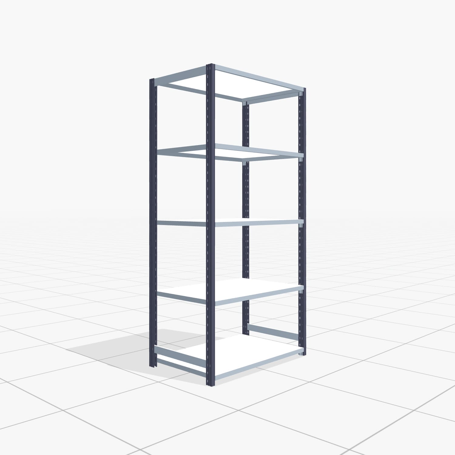 Fachbodenregal FBX 4000, H: 2.000 mm, B: 1.029 mm mm, T: 600 mm, Ebenen: 5