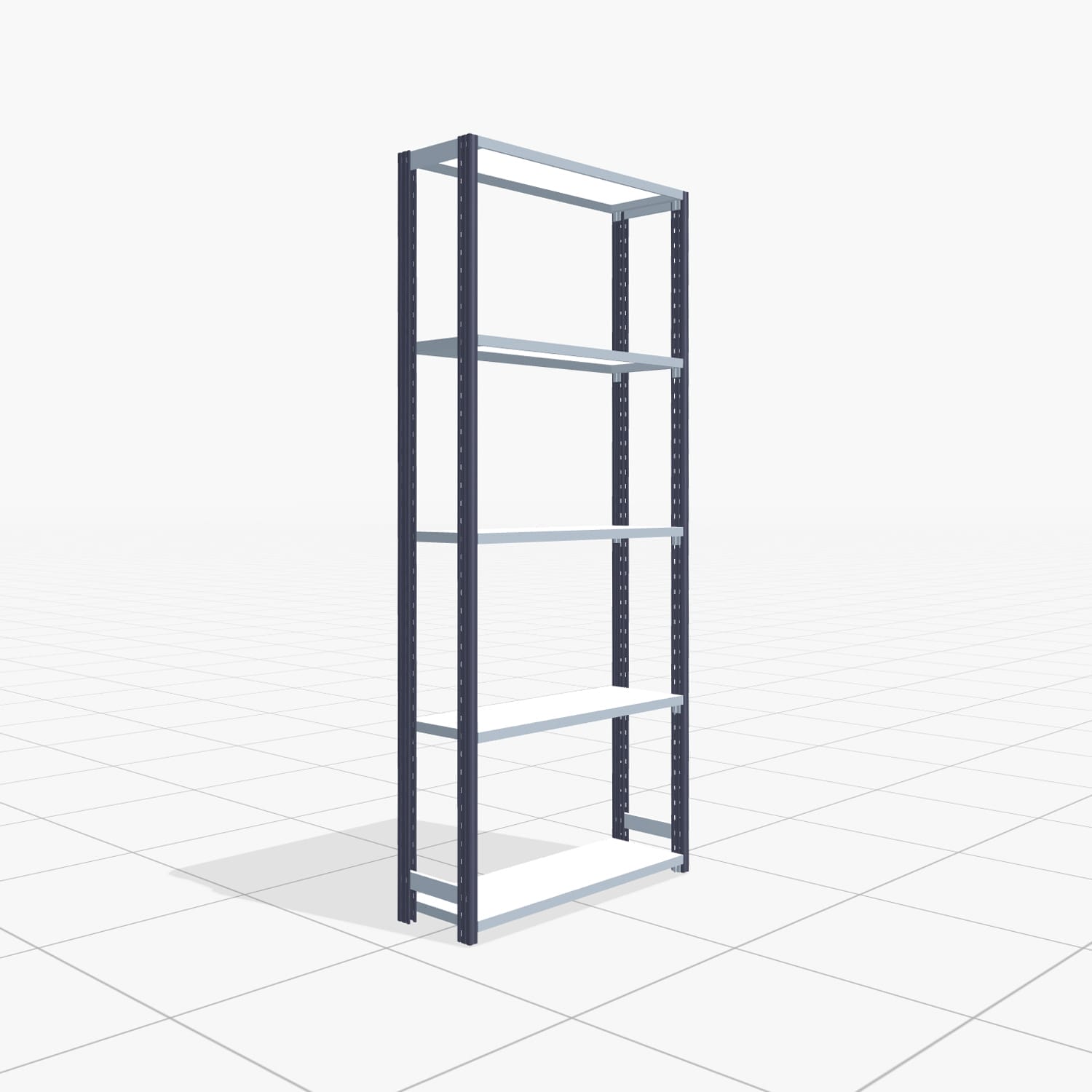 Fachbodenregal FBX 4000, H: 2.250 mm, B: 1.029 mm mm, T: 300 mm, Ebenen: 5