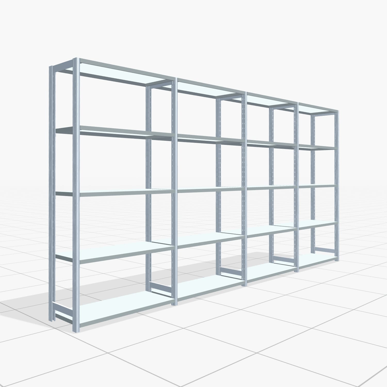 Fachbodenregal FBX 4000, H: 2.000 mm, B: 4.020 mm mm, T: 400 mm, Ebenen: 5