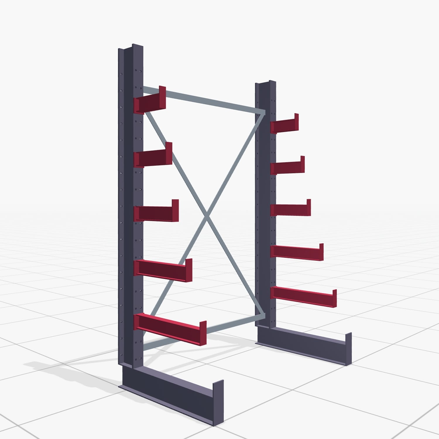 Tannenbaumregale KHX 3030, H: 2.000 mm (IPE 120), B: 1350 mm, Feldanzahl: 1, Einseitige Nutzung