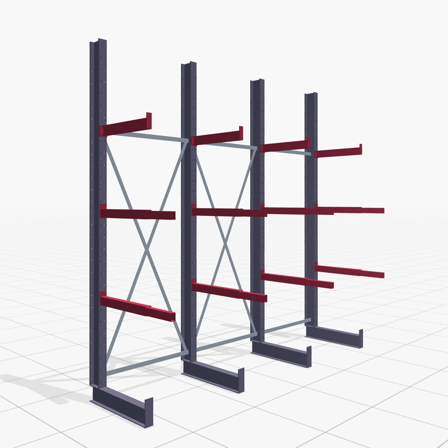 Schreinereiregale KHX 3010, Einseitige Nutzung, H: 3.000 mm, B: 3076 mm, 600 mm (750 kg)