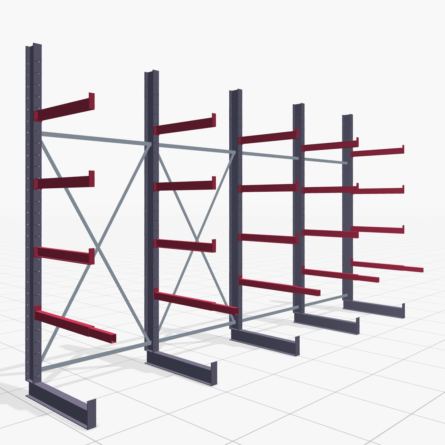 Schreinereiregale KHX 3010, Einseitige Nutzung, H: 3.000 mm, B: 5217 mm, 800 mm (560 kg)