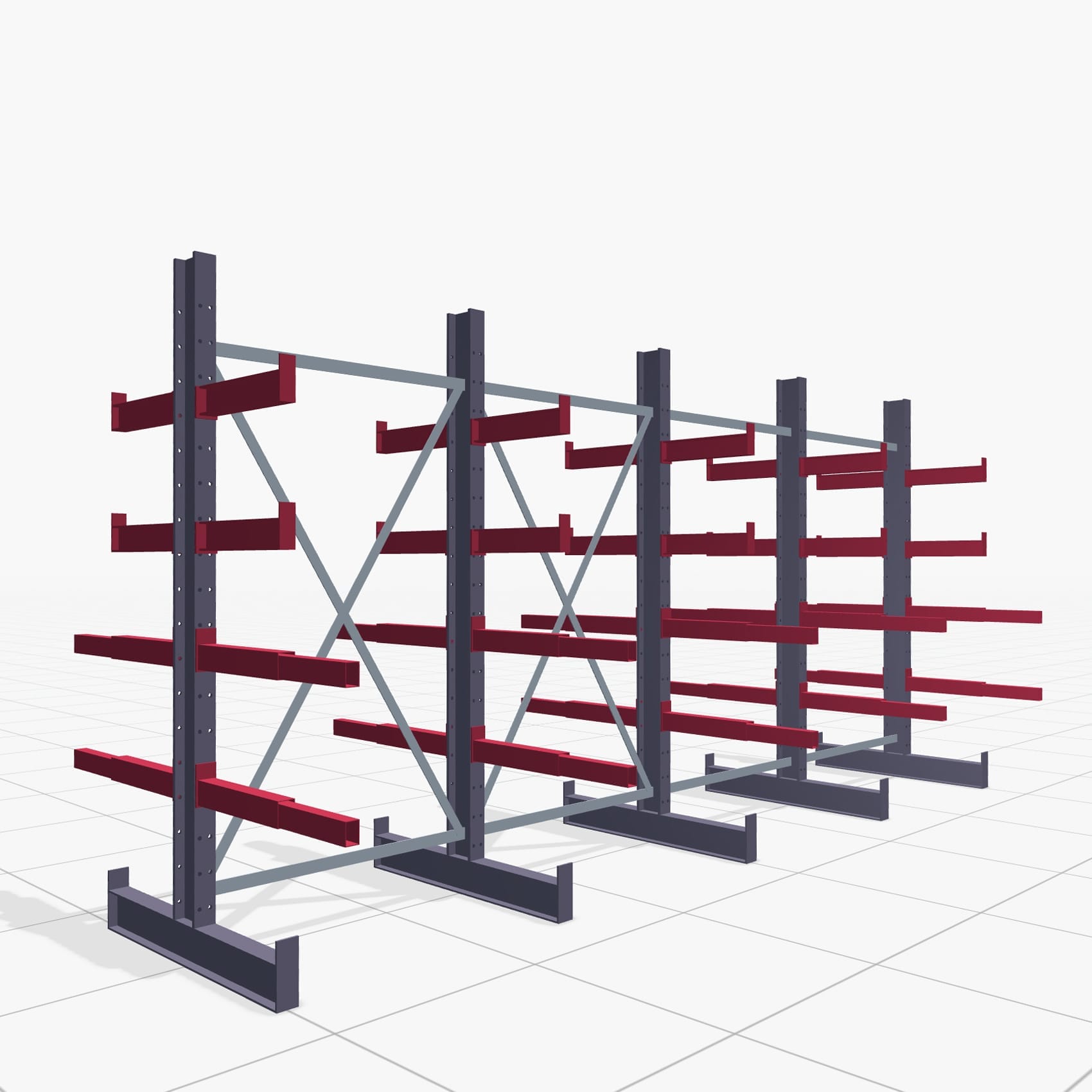 Schreinereiregale KHX 3010, Zweiseitige Nutzung, H: 2.000 mm, B: 4068 mm, 400 mm (1.120 kg)
