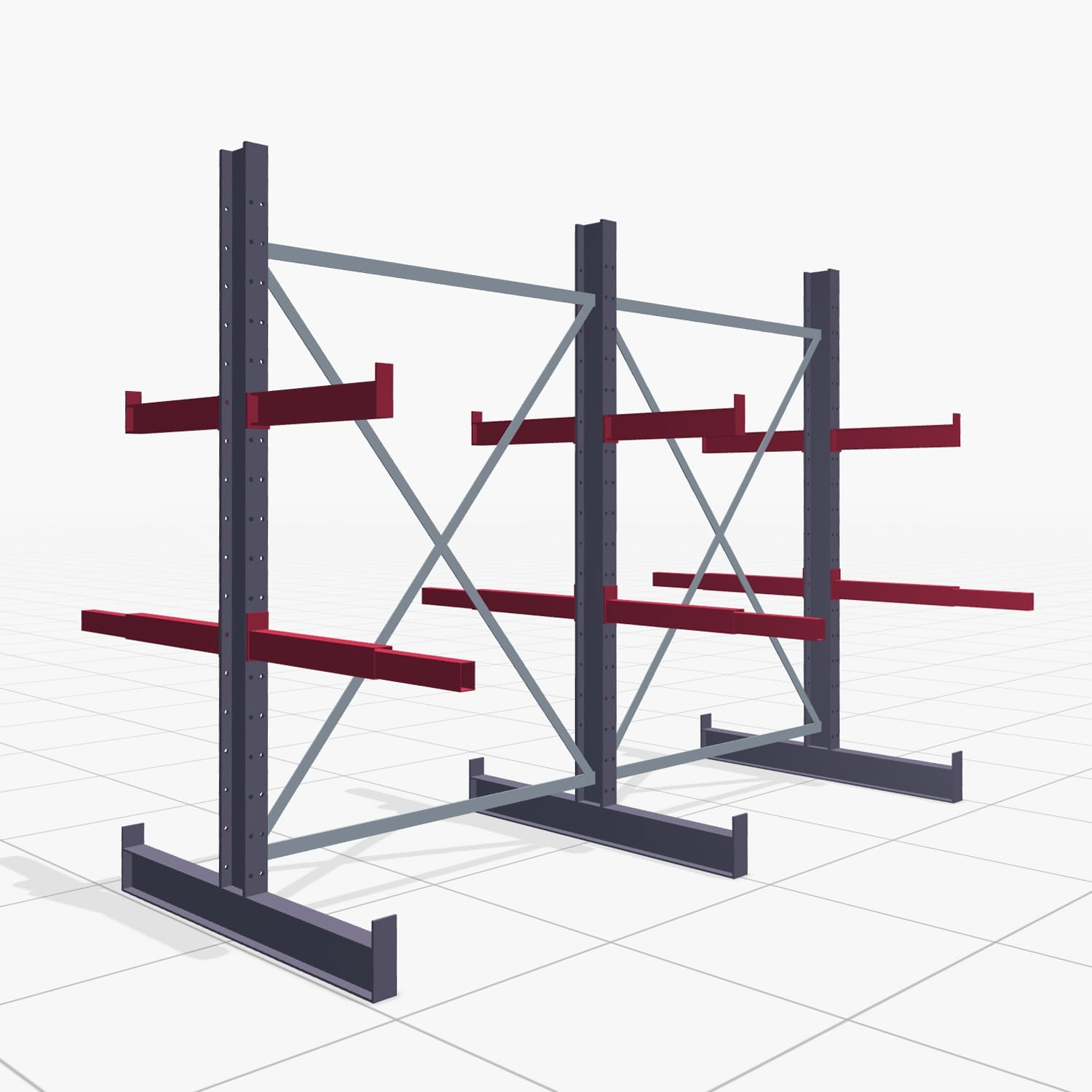 Schreinereiregale KHX 3010, Zweiseitige Nutzung, H: 2.000 mm, B: 2636 mm, 500 mm (900 kg)