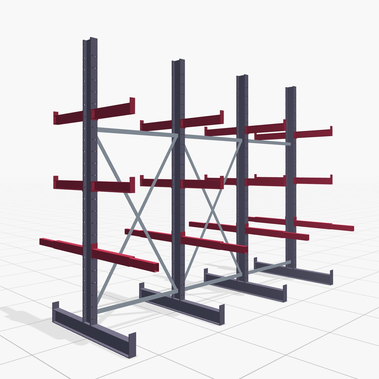 Schreinereiregale KHX 3010, Zweiseitige Nutzung, H: 2.500 mm, B: 3067 mm, 500 mm (900 kg)