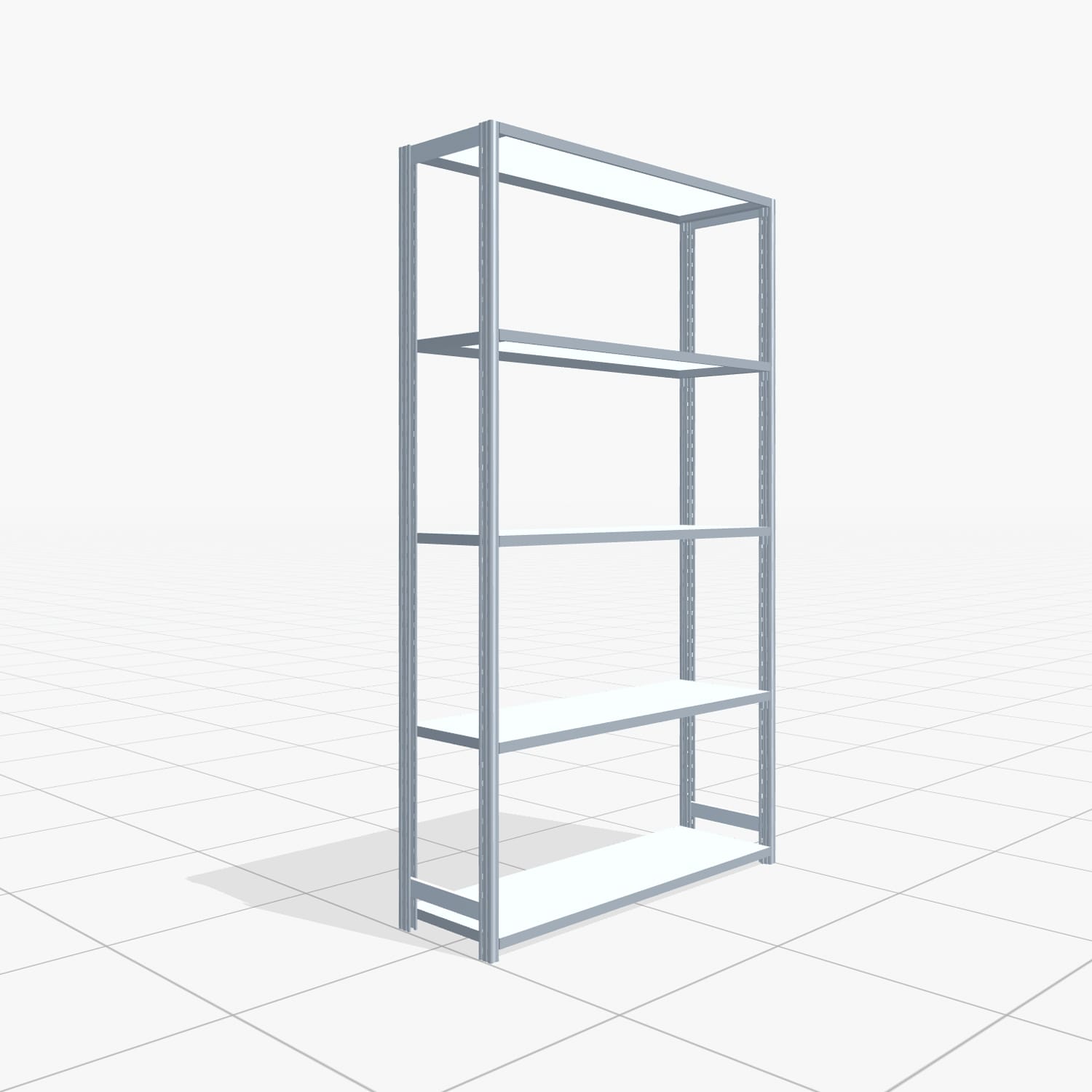 Fachbodenregal FBX 4000, H: 2.250 mm, B: 1.329 mm mm, T: 400 mm, Ebenen: 5