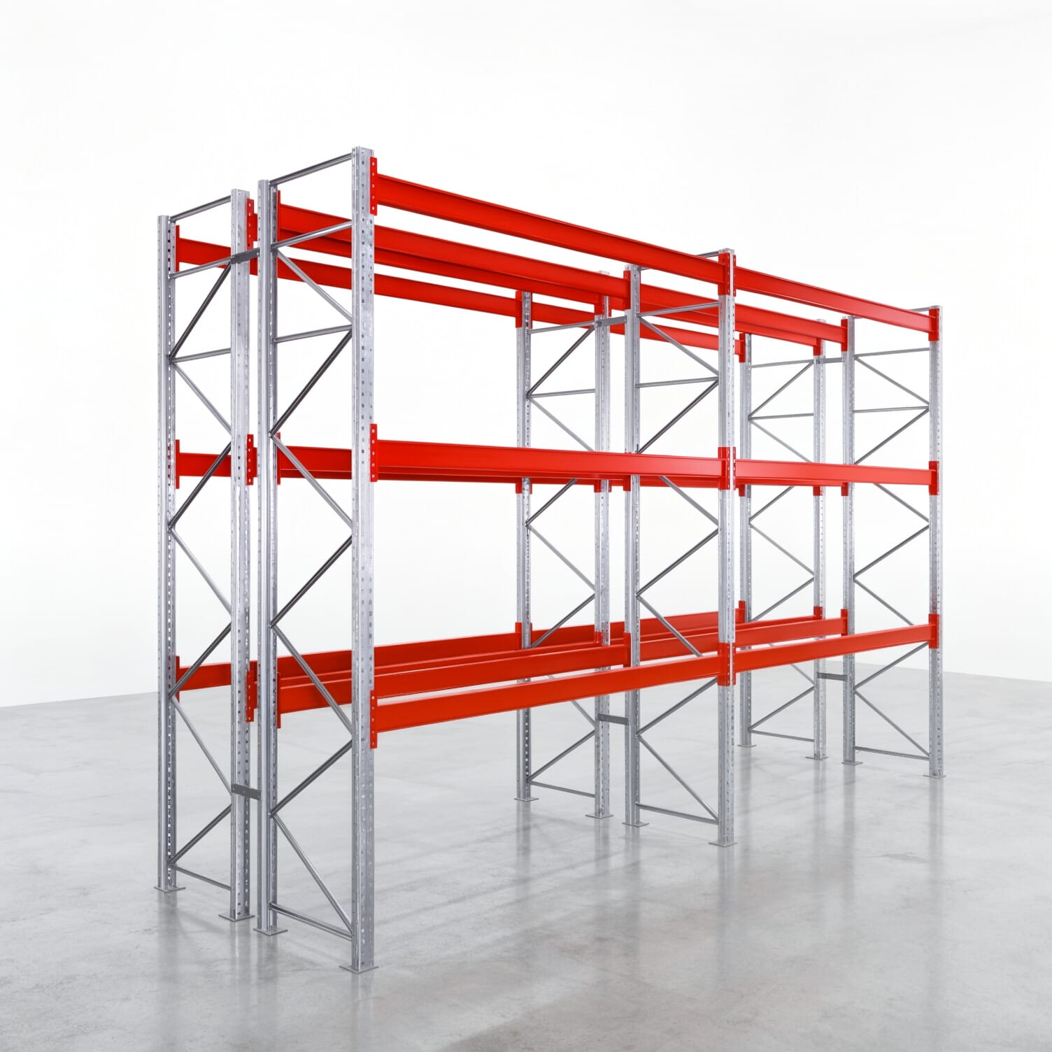 Palettenregale PRX 1000, Europalette, H: 3.600 mm, B: 5.700 mm, Palettengewicht: 500 kg, Palettenplätze: 48